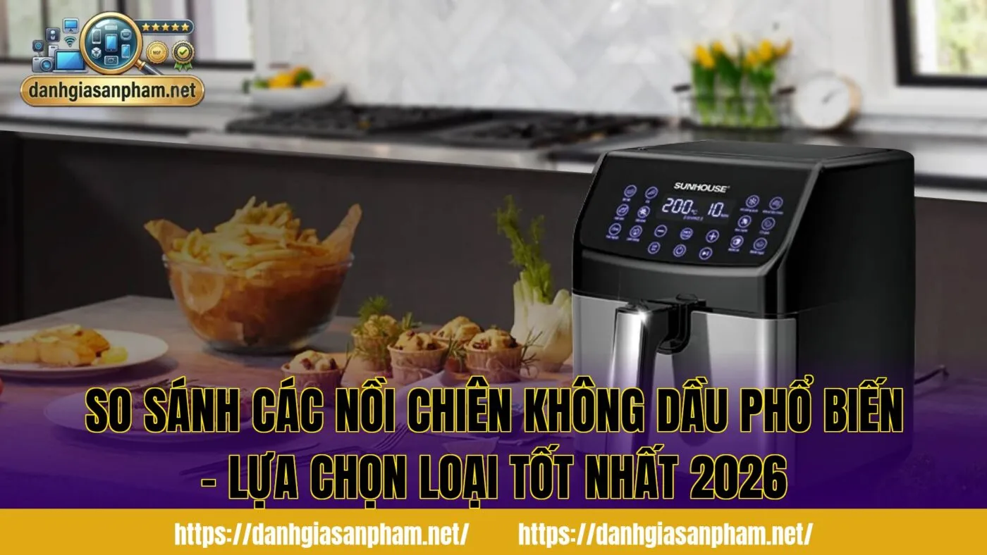 So sánh các nồi chiên không dầu phổ biến – Lựa chọn loại tốt nhất 2026