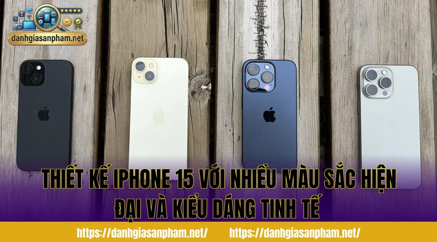 thiết kế iPhone 15 với nhiều màu sắc hiện đại và kiểu dáng tinh tế
